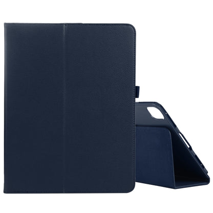 For iPad Air 13 2024 / iPad Pro 12.9 2022 / 2021 / 2020 / 2018 Litchi Texture Solid Color Leather Tablet Case(Dark Blue) - iPad Pro 12.9 (2022/2021) Cases by buy2fix | Online Shopping UK | buy2fix