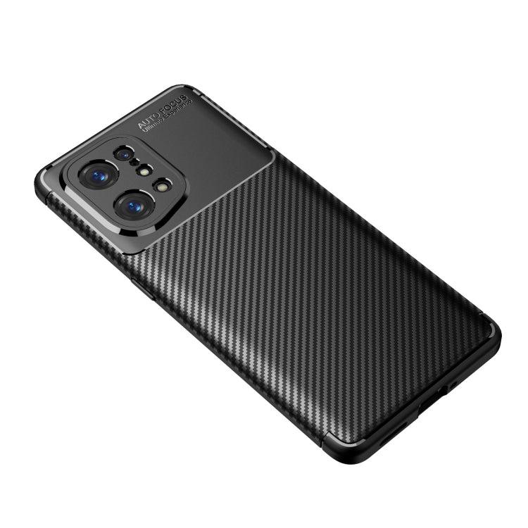 For OPPO Find X5 Carbon Fiber Texture Shockproof TPU Phone Case(Black) - OPPO Cases by buy2fix | Online Shopping UK | buy2fix