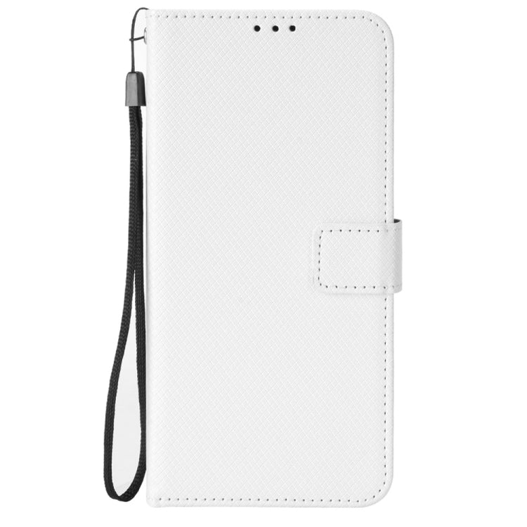 For DOOGEE N40 Pro Diamond Texture Leather Phone Case(White) - Doogee Cases by buy2fix | Online Shopping UK | buy2fix