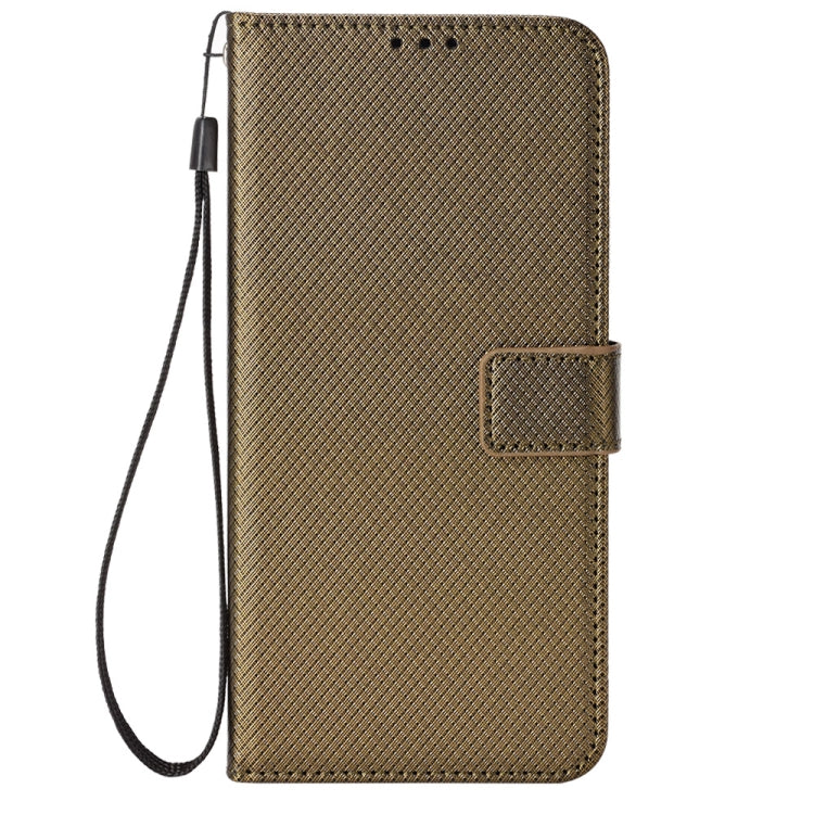 For DOOGEE N40 Pro Diamond Texture Leather Phone Case(Brown) - Doogee Cases by buy2fix | Online Shopping UK | buy2fix