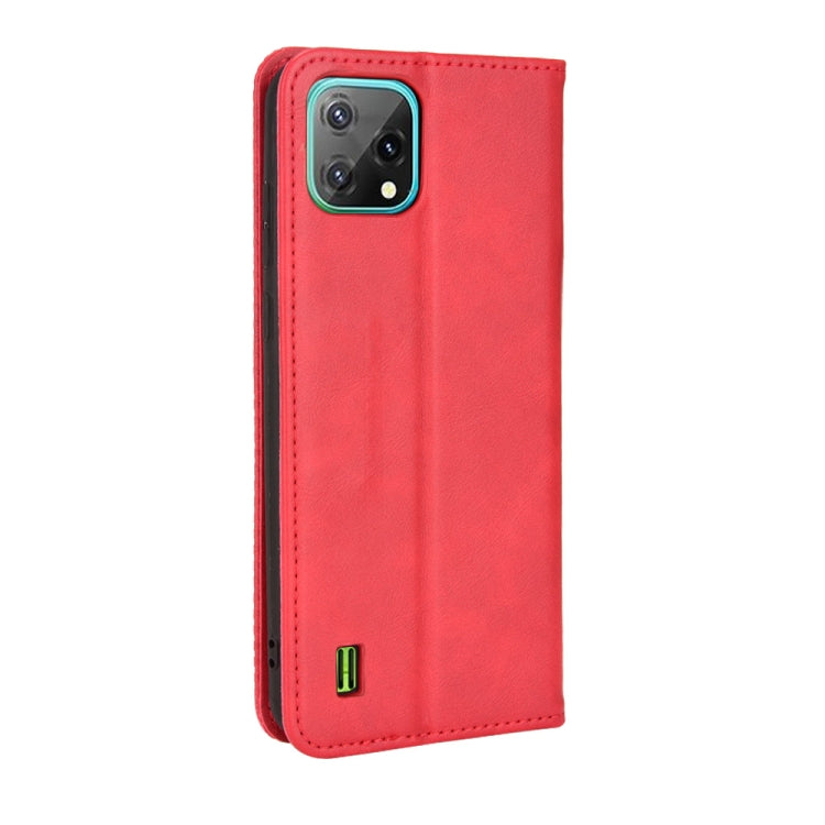 For Blackview A55 Magnetic Buckle Retro Crazy Horse Leather Phone Case(Red) - More Brand by buy2fix | Online Shopping UK | buy2fix