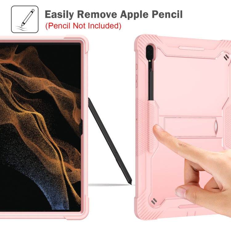 For Samsung Galaxy Tab S9  Ultra / S8 Ultra Silicone + PC Shockproof Protective Tablet Case(Rose Gold) - Galaxy Tab S8 Ultra Cases by buy2fix | Online Shopping UK | buy2fix