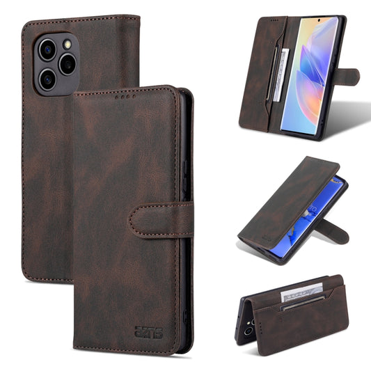 For Honor 60 SE AZNS Dream II Skin Feel Horizontal Flip Leather Case(Coffee) - Honor Cases by AZNS | Online Shopping UK | buy2fix