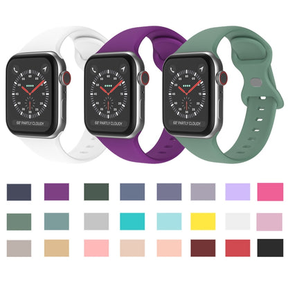 Butterfly Buckle Silicone Watch Band, Size: S For Apple Watch Ultra 49mm&Watch Ultra 2 49mm / Series 9&8&7 45mm / SE 3&SE 2&6&SE&5&4 44mm / 3&2&1 42mm(Black) - Watch Bands by buy2fix | Online Shopping UK | buy2fix