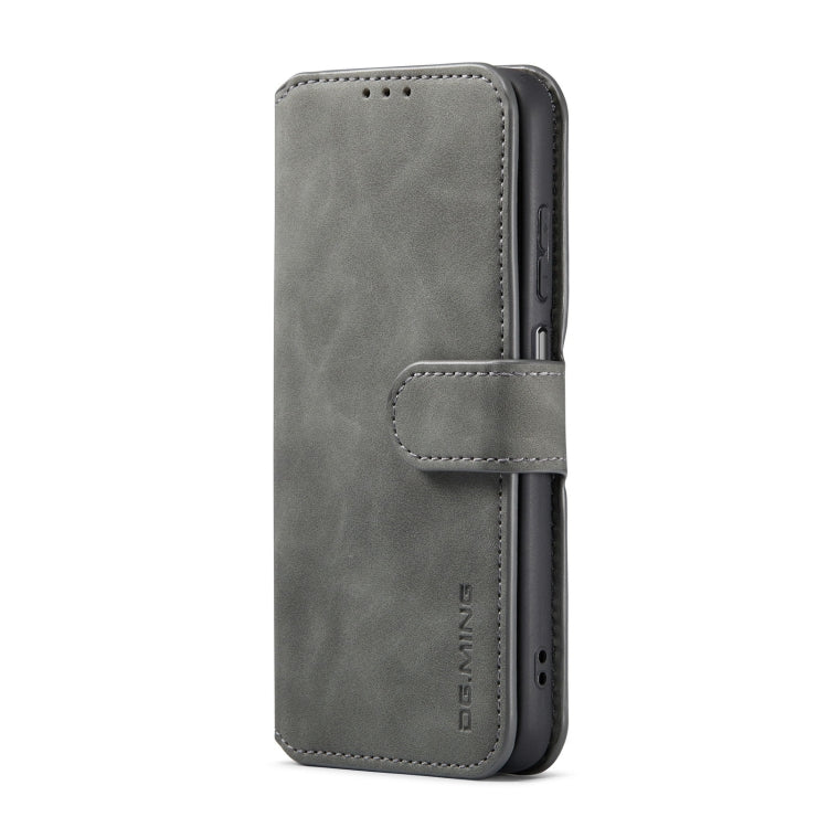 For Samsung Galaxy A13 4G DG.MING Retro Oil Edge Flip Leather Phone Case(Grey) - Galaxy Phone Cases by DG.MING | Online Shopping UK | buy2fix