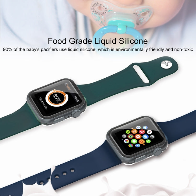 For Apple Watch Ultra 49mm&Watch Ultra 2 49mm / Series 9&8&7 45mm / SE 3&SE 2&6&SE&5&4 44mm / 3&2&1 42mm Mutural Liquid Silicone Watch Band(Green) - Watch Bands by Mutural | Online Shopping UK | buy2fix