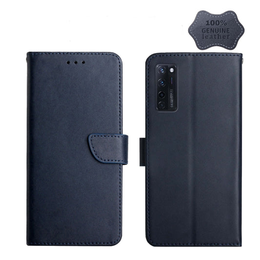 For ZTE Axon 20 Genuine Leather Fingerprint-proof Horizontal Flip Phone Case(Blue) - ZTE Cases by buy2fix | Online Shopping UK | buy2fix