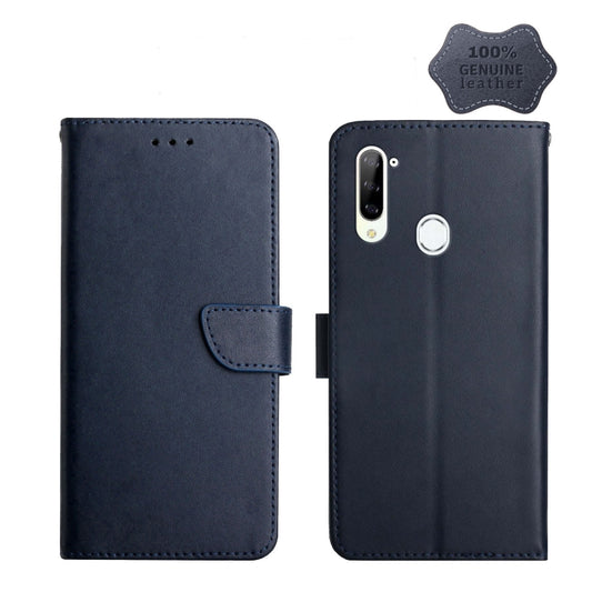 For ZTE Libero 5G Genuine Leather Fingerprint-proof Horizontal Flip Phone Case(Blue) - ZTE Cases by buy2fix | Online Shopping UK | buy2fix