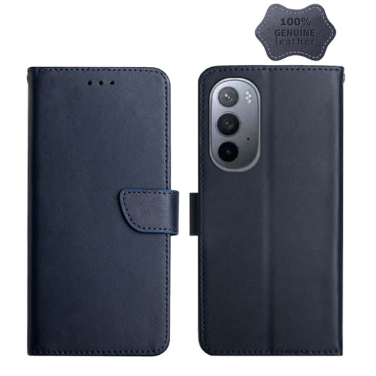 For Motorola Moto Edge X30 Genuine Leather Fingerprint-proof Horizontal Flip Phone Case(Blue) - Motorola Cases by buy2fix | Online Shopping UK | buy2fix