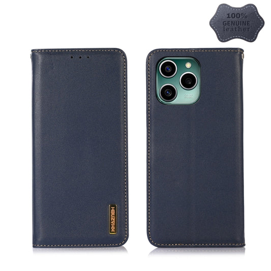 For Honor 60 SE KHAZNEH Nappa Top Layer Cowhide Leather Phone Case(Blue) - Honor Cases by buy2fix | Online Shopping UK | buy2fix