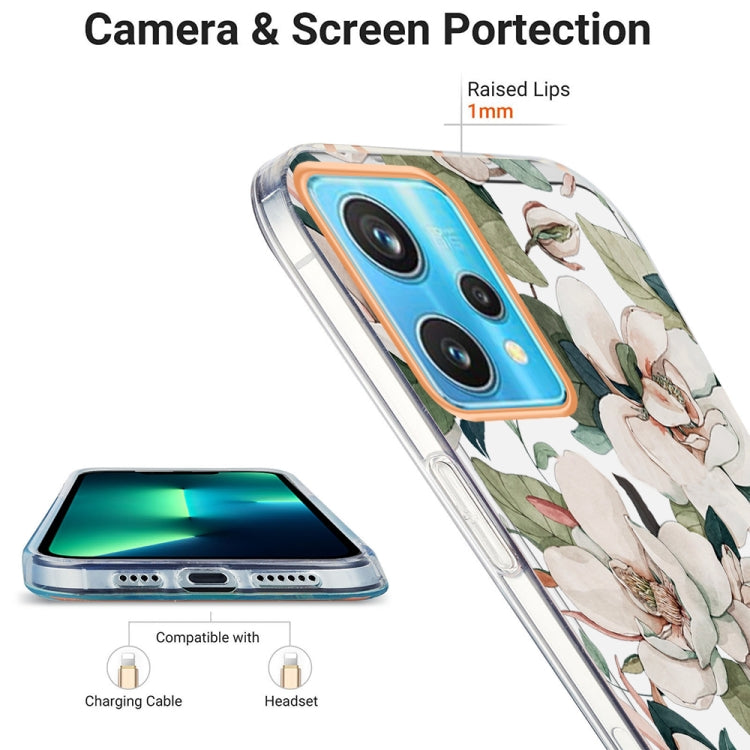 For OPPO Realme 9 Pro+ 5G Ring IMD Flowers TPU Phone Case(Green Gardenia) - Realme Cases by buy2fix | Online Shopping UK | buy2fix