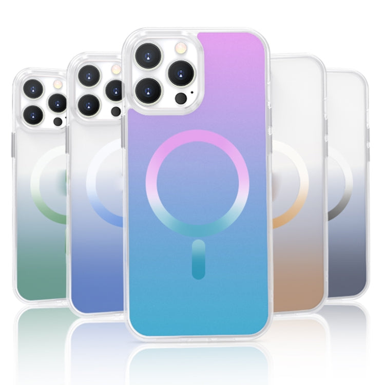 For iPhone 12 Pro Gradient Magsafe Magnetic Phone Case(Pink Blue) - iPhone 12 / 12 Pro Cases by buy2fix | Online Shopping UK | buy2fix