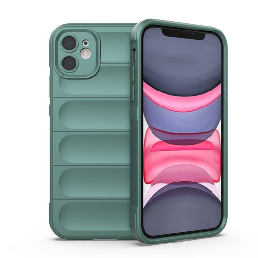 For iPhone 11 Magic Shield TPU + Flannel Phone Case (Dark Green) - iPhone 11 Cases by buy2fix | Online Shopping UK | buy2fix