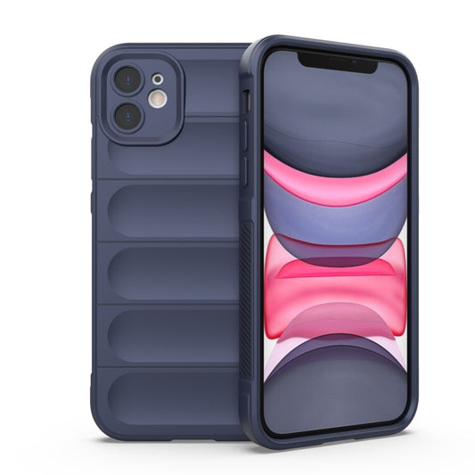 For iPhone 11 Magic Shield TPU + Flannel Phone Case (Dark Blue) - iPhone 11 Cases by buy2fix | Online Shopping UK | buy2fix