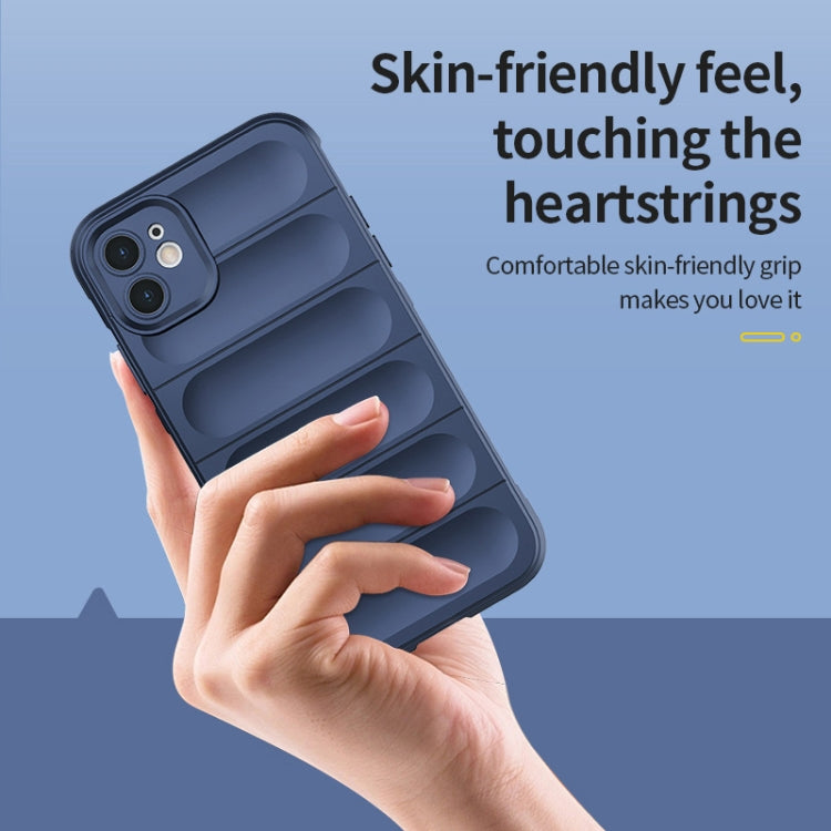 For iPhone 11 Magic Shield TPU + Flannel Phone Case (Dark Blue) - iPhone 11 Cases by buy2fix | Online Shopping UK | buy2fix