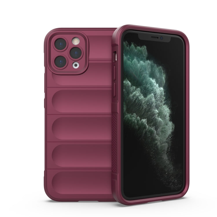 For iPhone 11 Pro Magic Shield TPU + Flannel Phone Case (Wine Red) - iPhone 11 Pro Cases by buy2fix | Online Shopping UK | buy2fix