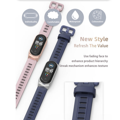 For Xiaomi Mi Band 6 / 5 / 4 / 3 Mijobs Flat Hole Silicone Watch Band, Style:CS Case(Orange+Gold) - Watch Bands by MIJOBS | Online Shopping UK | buy2fix