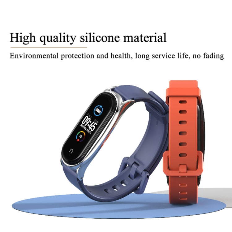 For Xiaomi Mi Band 3/4/5/6 Mijobs CS Silicone Waterproof Watch Band(Orange+Gold) - Watch Bands by MIJOBS | Online Shopping UK | buy2fix