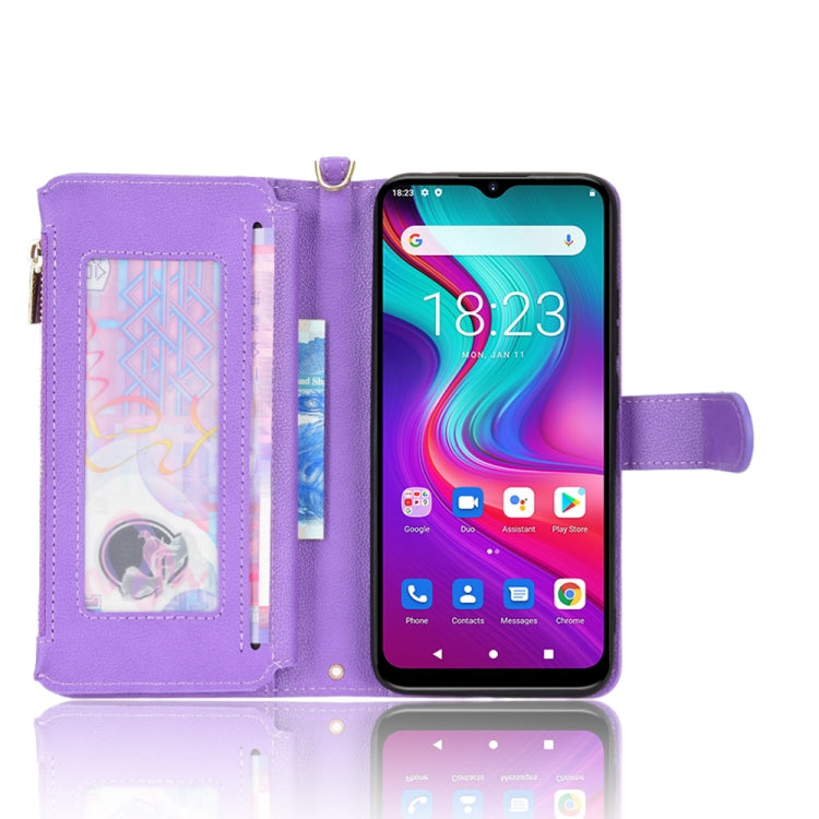 For Doogee X96 Pro Litchi Texture Zipper Leather Phone Case(Purple) - Doogee Cases by buy2fix | Online Shopping UK | buy2fix