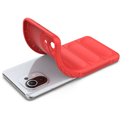 For Xiaomi Mi 11 Magic Shield TPU + Flannel Phone Case(Wine Red) - Xiaomi Cases by buy2fix | Online Shopping UK | buy2fix