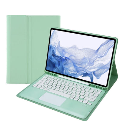 T800B-A Touch Pad Detachable Bluetooth Keyboard Leather Tablet Case For Samsung Galaxy Tab S8+/S7+/S7 FE(Mint Green) - Samsung Keyboard by buy2fix | Online Shopping UK | buy2fix