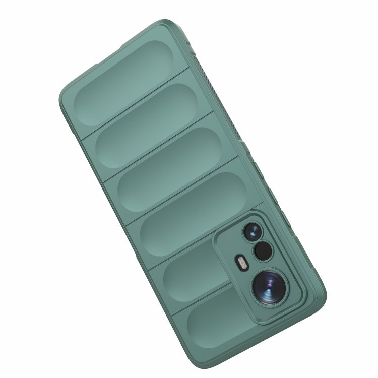 For Xiaomi 12 Pro Magic Shield TPU + Flannel Phone Case(Dark Green) - Xiaomi Cases by buy2fix | Online Shopping UK | buy2fix