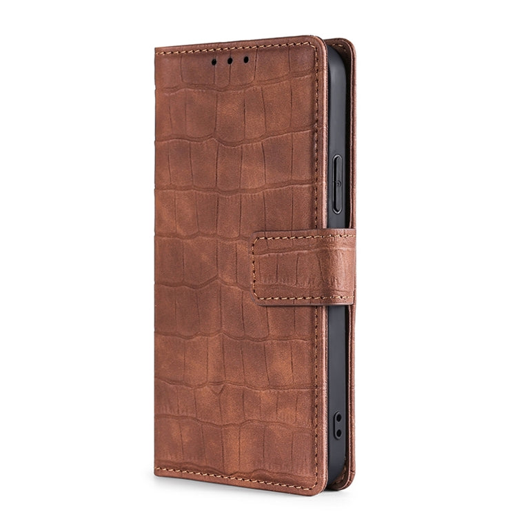 For Doogee X96 Pro Skin Feel Crocodile Magnetic Clasp Leather Phone Case(Brown) - Doogee Cases by buy2fix | Online Shopping UK | buy2fix