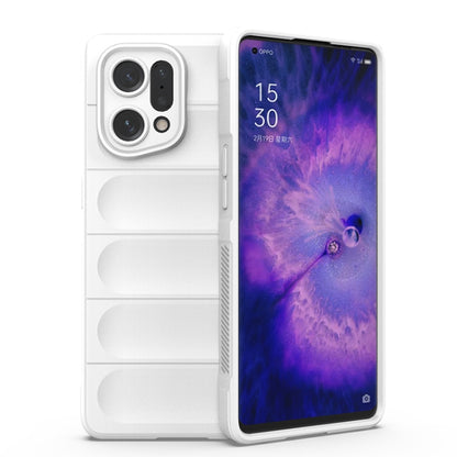 For OPPO Find X5 Magic Shield TPU + Flannel Phone Case(White) - OPPO Cases by buy2fix | Online Shopping UK | buy2fix