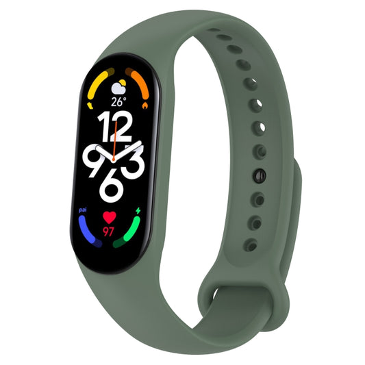 For Xiaomi Mi Band 7 / 7NFC / 6 / 6 NFC / 5 / 5 NFC / Amazfit Band 5 Official Silicone Watch Band(Army Green) - Watch Bands by buy2fix | Online Shopping UK | buy2fix