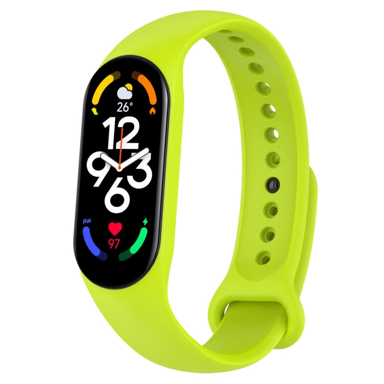 For Xiaomi Mi Band 7 / 7NFC / 6 / 6 NFC / 5 / 5 NFC / Amazfit Band 5 Official Silicone Watch Band(Lime Green) - Watch Bands by buy2fix | Online Shopping UK | buy2fix