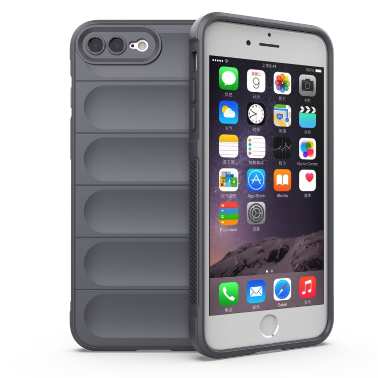 Magic Shield TPU + Flannel Phone Case For iPhone 8 Plus / 7 Plus(Dark Grey) - More iPhone Cases by buy2fix | Online Shopping UK | buy2fix