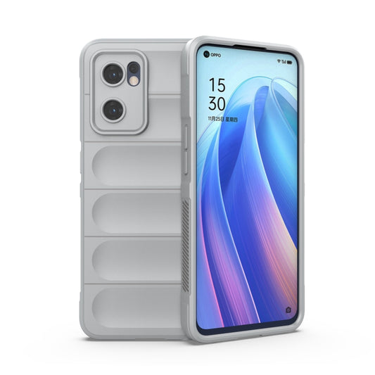 For OPPO Reno7 5G Global / Find X5 Lite Magic Shield TPU + Flannel Phone Case(Grey) - OPPO Cases by buy2fix | Online Shopping UK | buy2fix