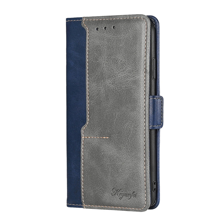 For Ulefone Note 12P Contrast Color Side Buckle Leather Phone Case(Blue + Grey) - Ulefone Cases by buy2fix | Online Shopping UK | buy2fix