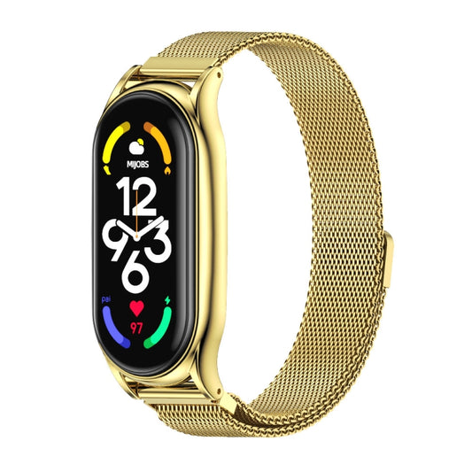 For Xiaomi Mi Band 7 / 7 NFC MIJOBS Milan Magnetic Plus Stainless Steel Watch Band(Gold) - Watch Bands by MIJOBS | Online Shopping UK | buy2fix