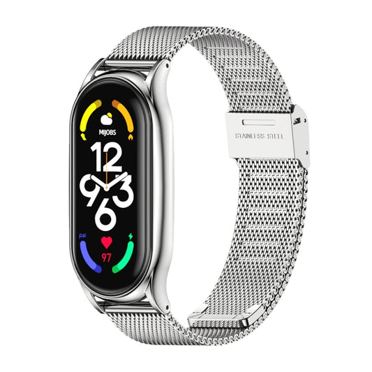 For Xiaomi Mi Band 7 / 7 NFC MIJOBS Milan Buckle Plus Stainless Steel Watch Band(Silver) - Watch Bands by MIJOBS | Online Shopping UK | buy2fix