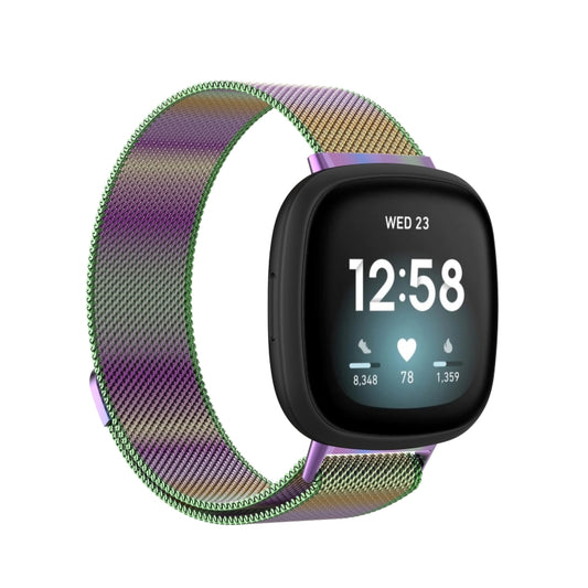 For Fitbit  Versa 4 / 3 Milanese Magnetic Metal Weave Watchband, Large Size(Colorful) - Watch Bands by buy2fix | Online Shopping UK | buy2fix