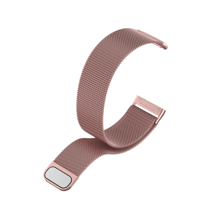 For Fitbit  Versa 4 / 3 Milanese Magnetic Metal Weave Watchband, Large Size (Pink) - Watch Bands by buy2fix | Online Shopping UK | buy2fix