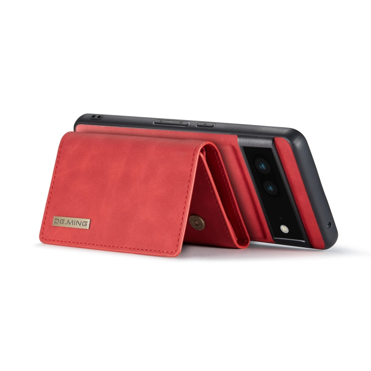 For Google Pixel 6A DG.MING M1 Series 3-Fold Multi Card Wallet + Magnetic Phone Case(Red) - Google Cases by DG.MING | Online Shopping UK | buy2fix