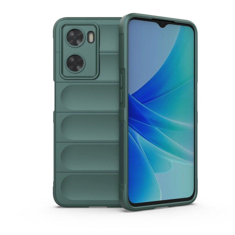 For OPPO A57 4G Global Magic Shield TPU + Flannel Phone Case(Dark Green) - OPPO Cases by buy2fix | Online Shopping UK | buy2fix