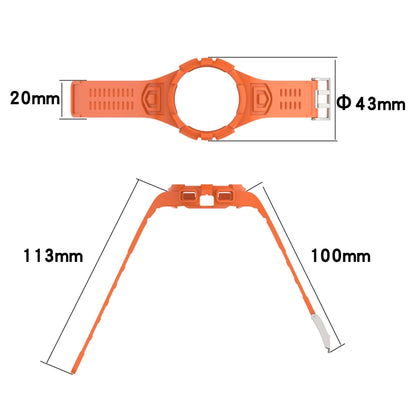 For Samsung Galaxy Watch4 40mm Silicone Integrated Watch Band(Orange) - Watch Bands by buy2fix | Online Shopping UK | buy2fix