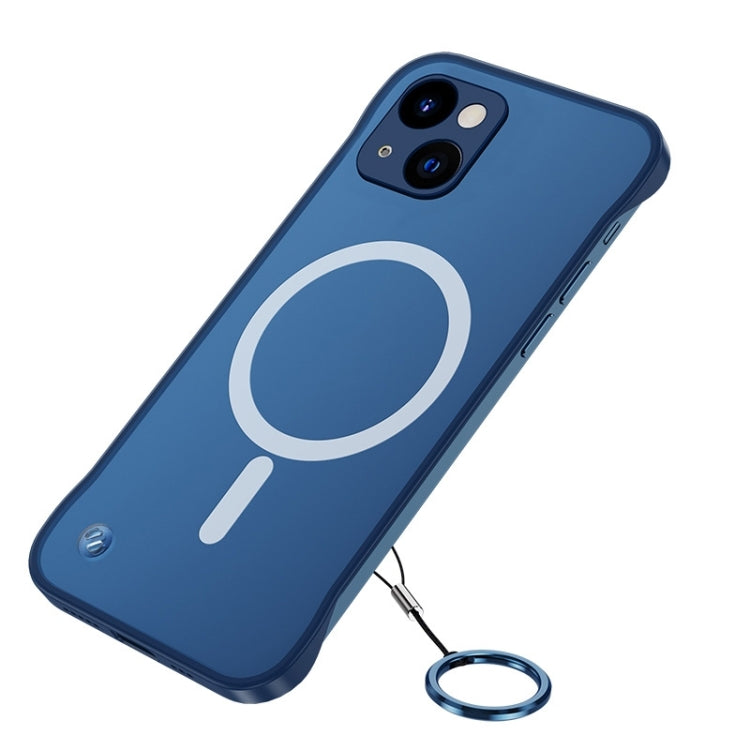 For iPhone 14 Frosted Soft Four-corner Shockproof MagSafe Phone Case (Blue) - iPhone 14 Cases by buy2fix | Online Shopping UK | buy2fix