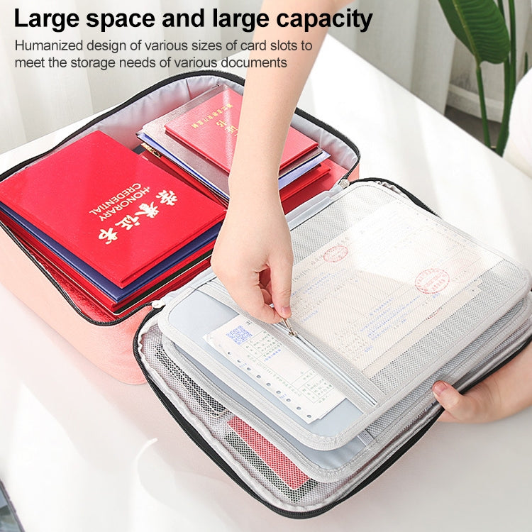 Large Capacity Multi-layers Foldable Fabric Document Storage Bag, Specification:Two Layers-Locked(Pink) - Digital Storage Bag by buy2fix | Online Shopping UK | buy2fix