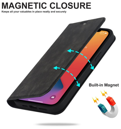For iPhone 12 Wireless Charging Magsafe Leather Phone Case(Black) - iPhone 12 / 12 Pro Cases by buy2fix | Online Shopping UK | buy2fix
