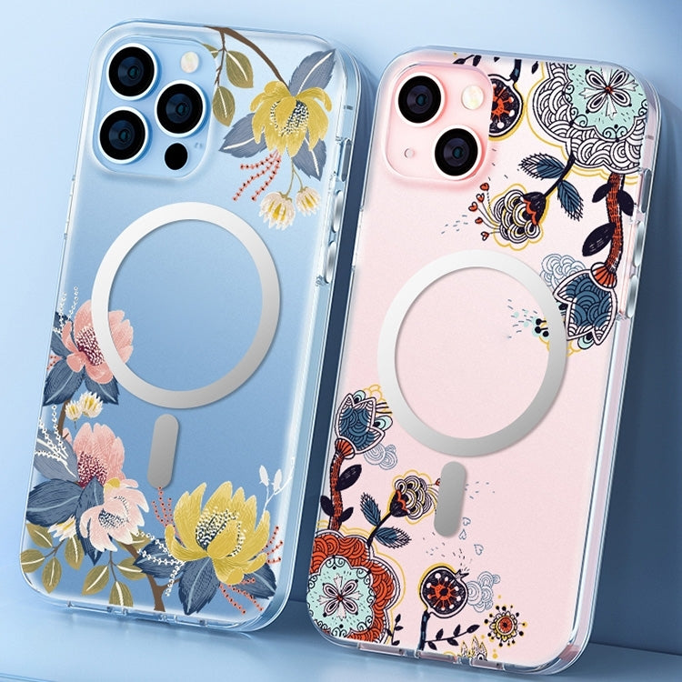 For iPhone 14 Pro Max Flower Frosted MagSafe Phone Case (Chrysanthemums) - iPhone 14 Pro Max Cases by buy2fix | Online Shopping UK | buy2fix