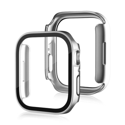 Life Waterproof Frosted 2 in 1 PC Frame + Tempered Glass Protective Case For Apple Watch Series 6 / 5 / 4 / SE 40mm(Silver) - Watch Cases by buy2fix | Online Shopping UK | buy2fix