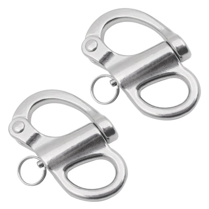 2 PCS 316 Stainless Steel Fixed Spring Shackle, Size:52mm - Marine Accessories & Parts by buy2fix | Online Shopping UK | buy2fix