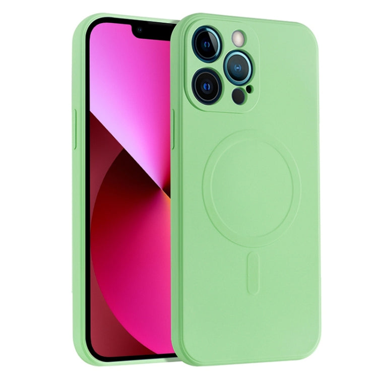 For iPhone 14 Liquid Silicone Full Coverage Magsafe Phone Case (Green) - iPhone 14 Cases by buy2fix | Online Shopping UK | buy2fix