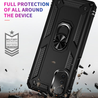 For Motorola Moto E32 4G Shockproof TPU + PC Phone Case with 360 Degree Rotating Holder(Black) - Motorola Cases by buy2fix | Online Shopping UK | buy2fix