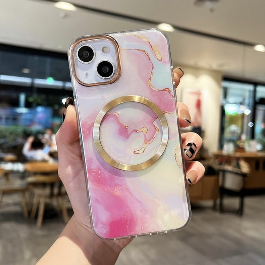 For iPhone 11 Pro Max Gilt Marble Magsafe Phone Case (Pink) - iPhone 11 Pro Max Cases by buy2fix | Online Shopping UK | buy2fix