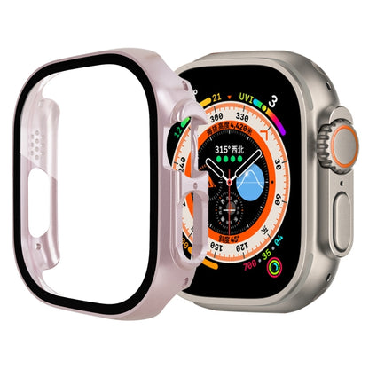 Tempered Glass Film PC Watch Case For Apple Watch Ultra 49mm / Apple Watch Ultra 2 49mm(Rose Gold) - Watch Cases by buy2fix | Online Shopping UK | buy2fix